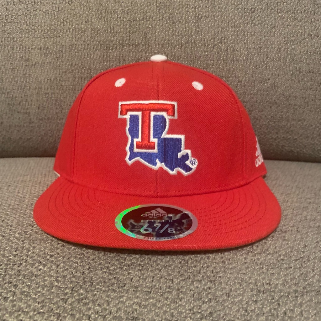 Adidas Louisiana Tech Bulldogs Authentic Fitted Baseball Hat Sz 6 7/8